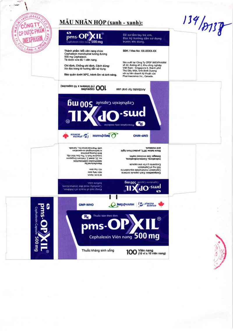 thông tin, cách dùng, giá thuốc pms - Opxil 500 mg - ảnh 1