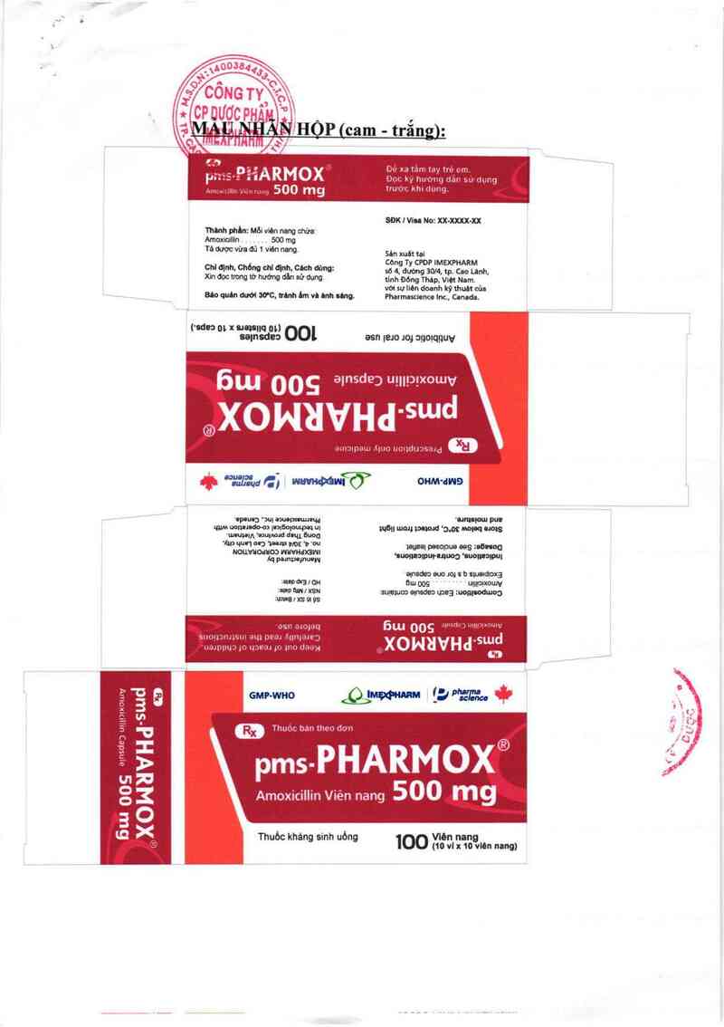 thông tin, cách dùng, giá thuốc pms - Pharmox 500 mg - ảnh 1