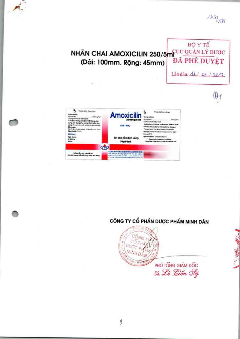 thông tin, cách dùng, giá thuốc Amoxicilin 250mg/ 5ml - ảnh 0