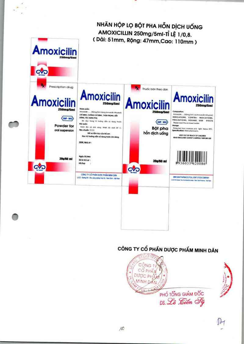 thông tin, cách dùng, giá thuốc Amoxicilin 250mg/ 5ml - ảnh 1