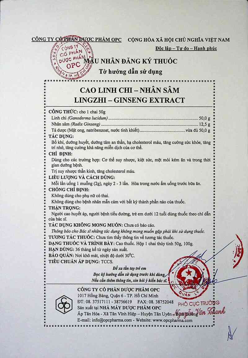 thông tin, cách dùng, giá thuốc Cao linh chi - Nhân sâm Lingzhi - Ginseng extract - ảnh 3