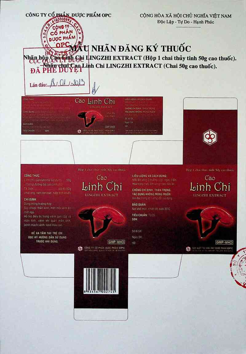 thông tin, cách dùng, giá thuốc Cao linh chi Lingzhi - ảnh 1