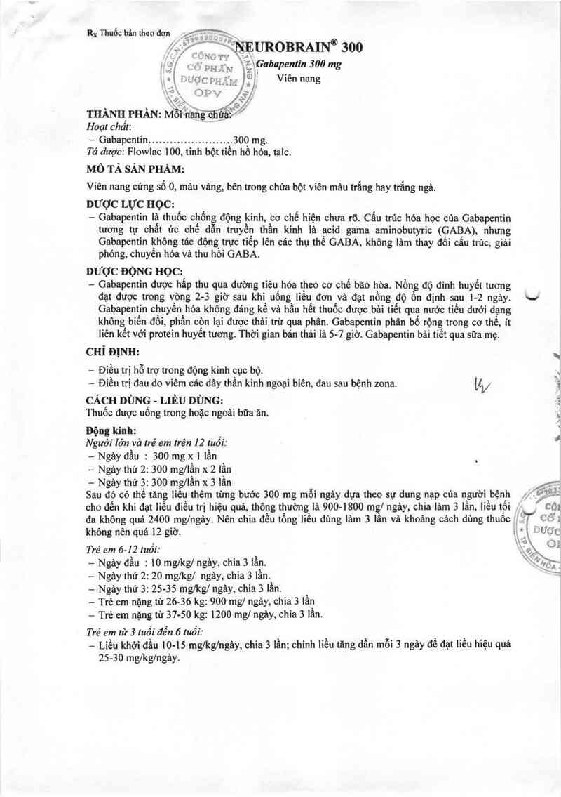 thông tin, cách dùng, giá thuốc Neurobrain 300 - ảnh 2