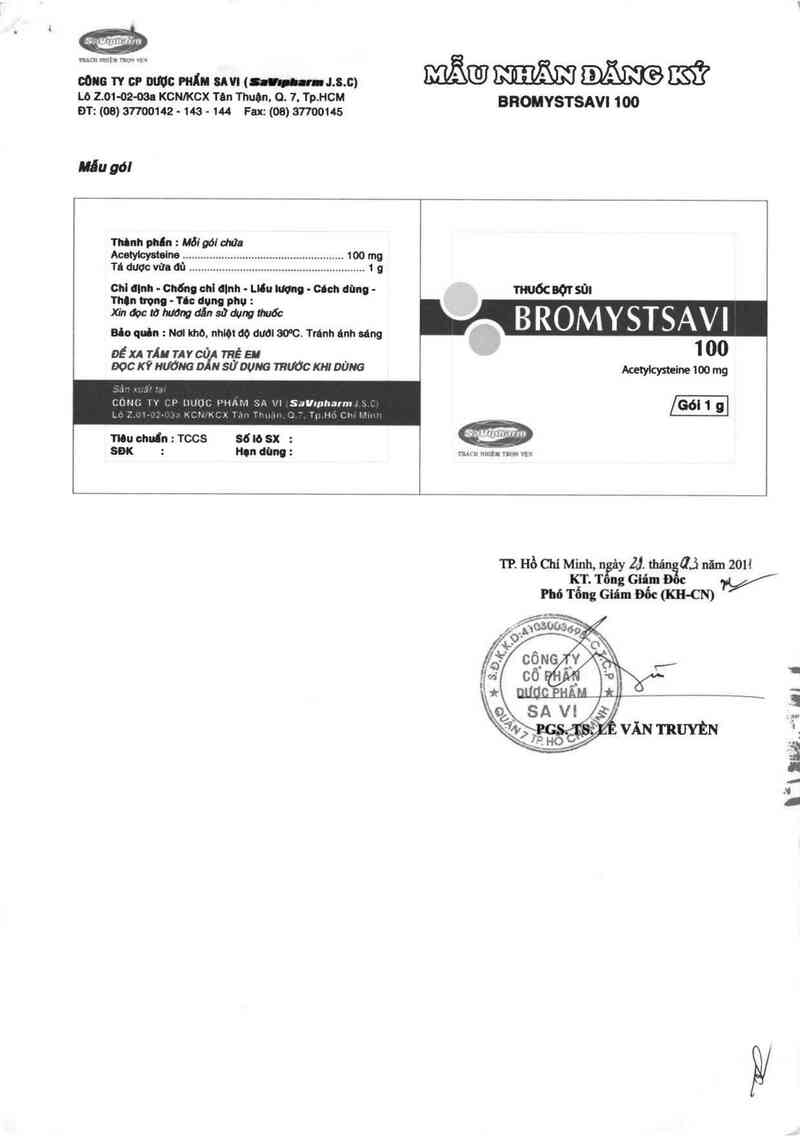 thông tin, cách dùng, giá thuốc BromystSaVi 100 - ảnh 2