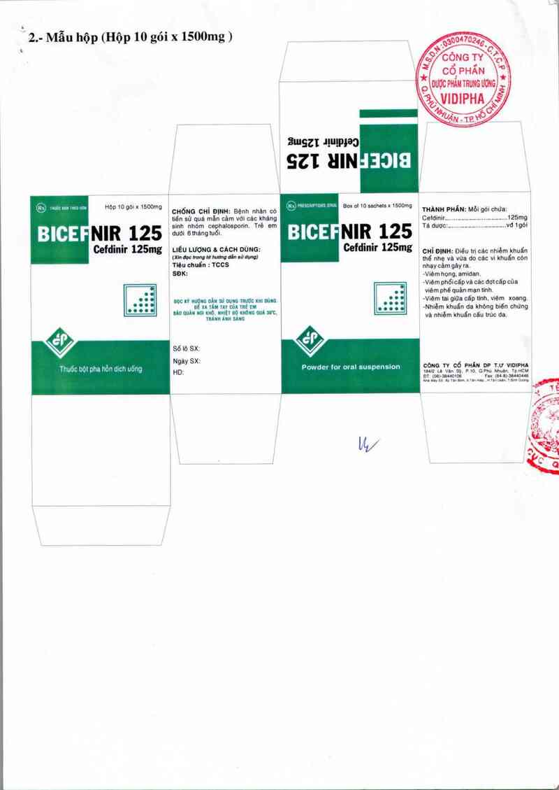 thông tin, cách dùng, giá thuốc Bicefnir 125 - ảnh 1