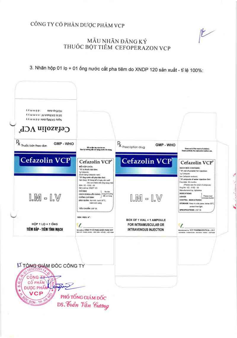 thông tin, cách dùng, giá thuốc Cefazolin VCP - ảnh 1