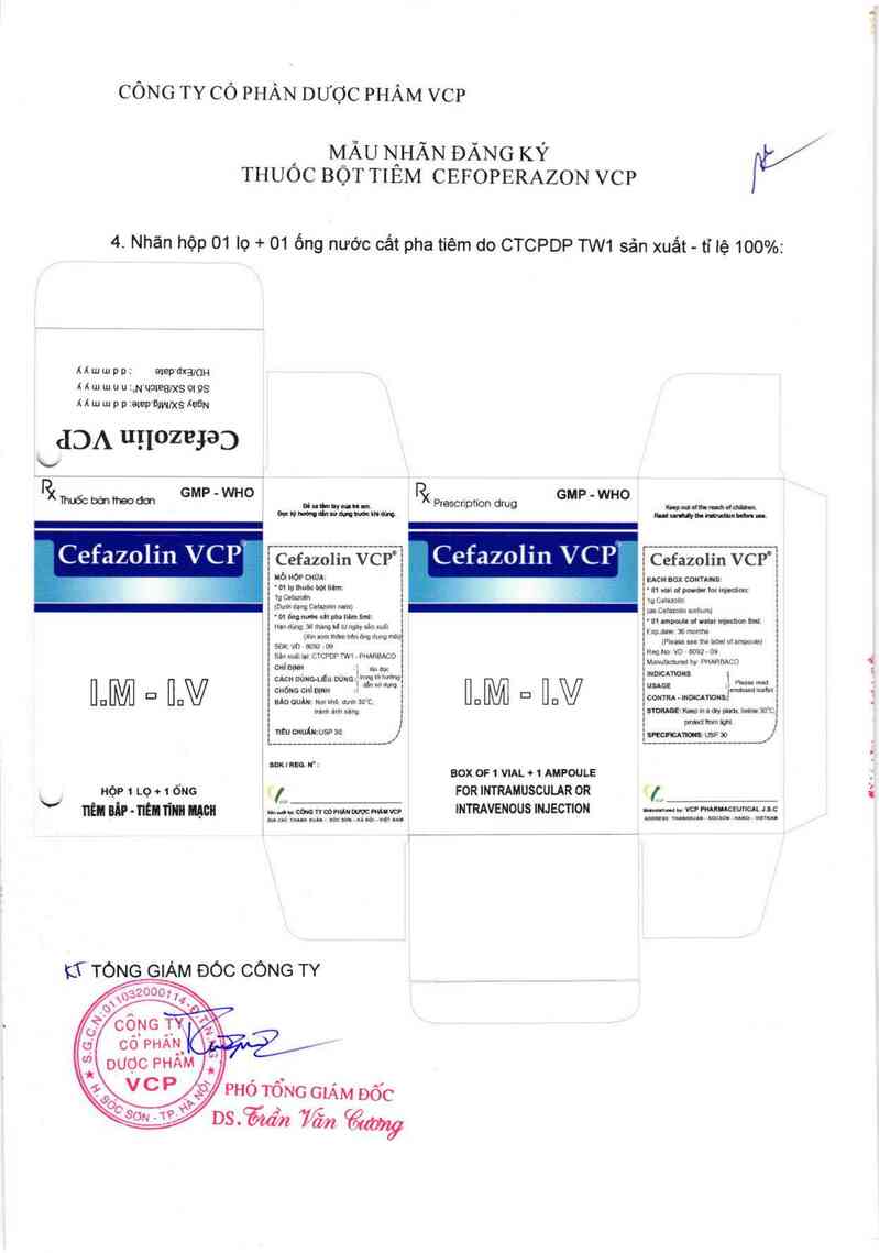 thông tin, cách dùng, giá thuốc Cefazolin VCP - ảnh 2
