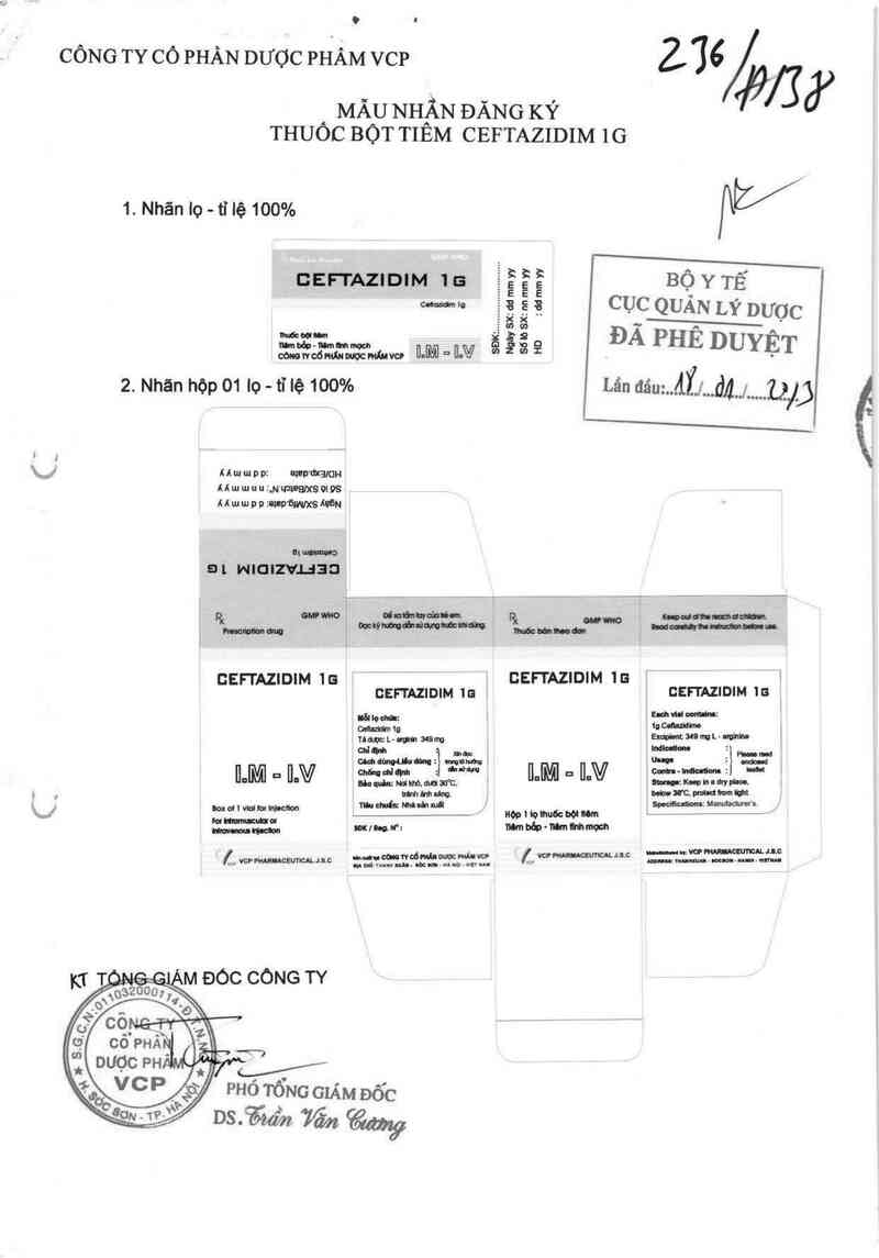 thông tin, cách dùng, giá thuốc Ceftazidim 1g - ảnh 0
