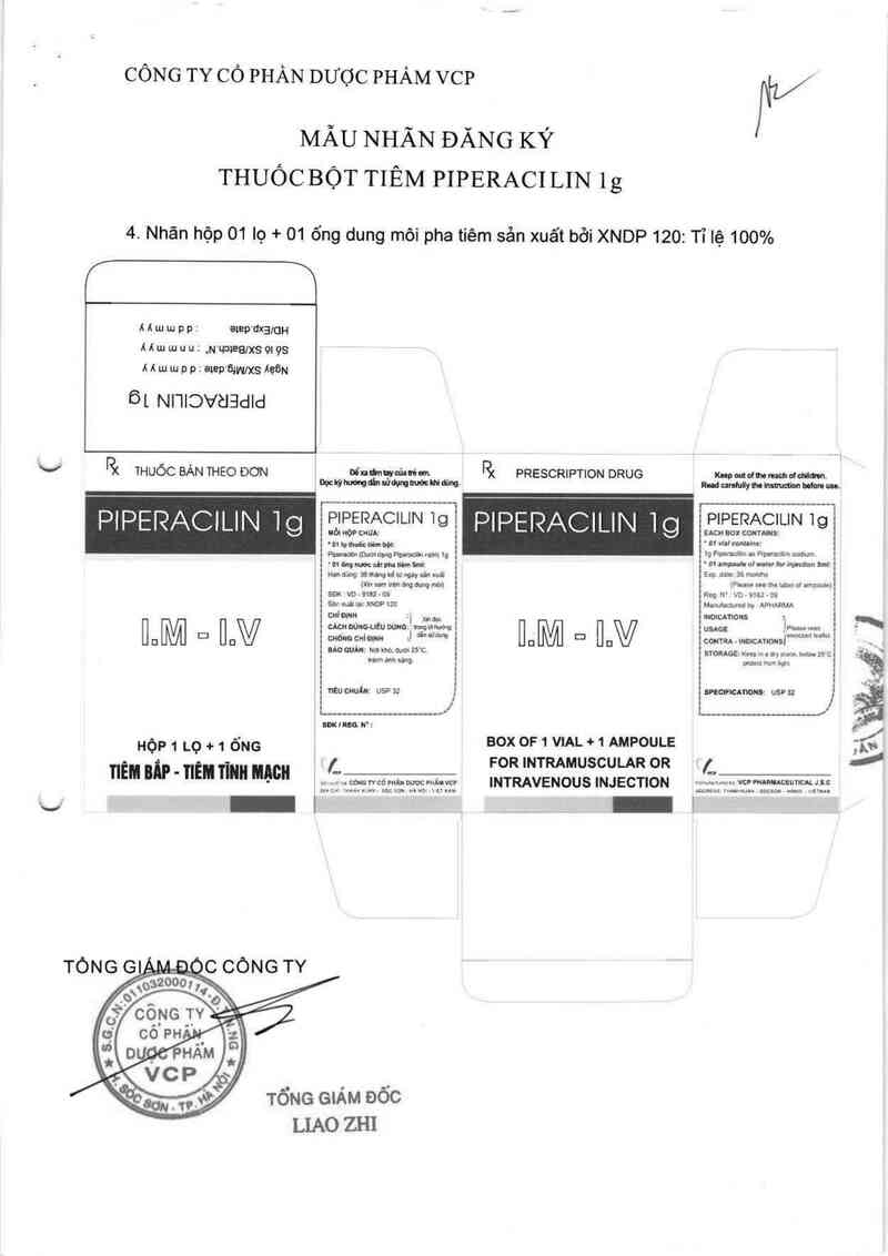 thông tin, cách dùng, giá thuốc Piperacilin 1g - ảnh 2