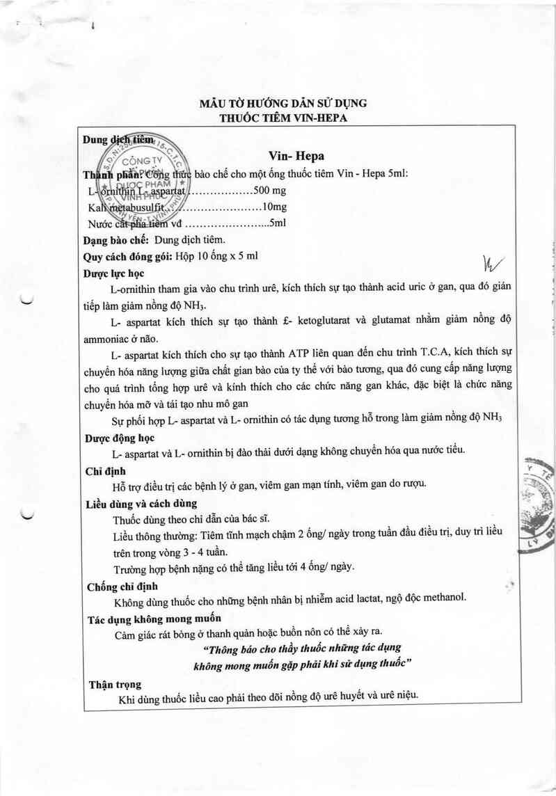 thông tin, cách dùng, giá thuốc Vin-Hepa - ảnh 1