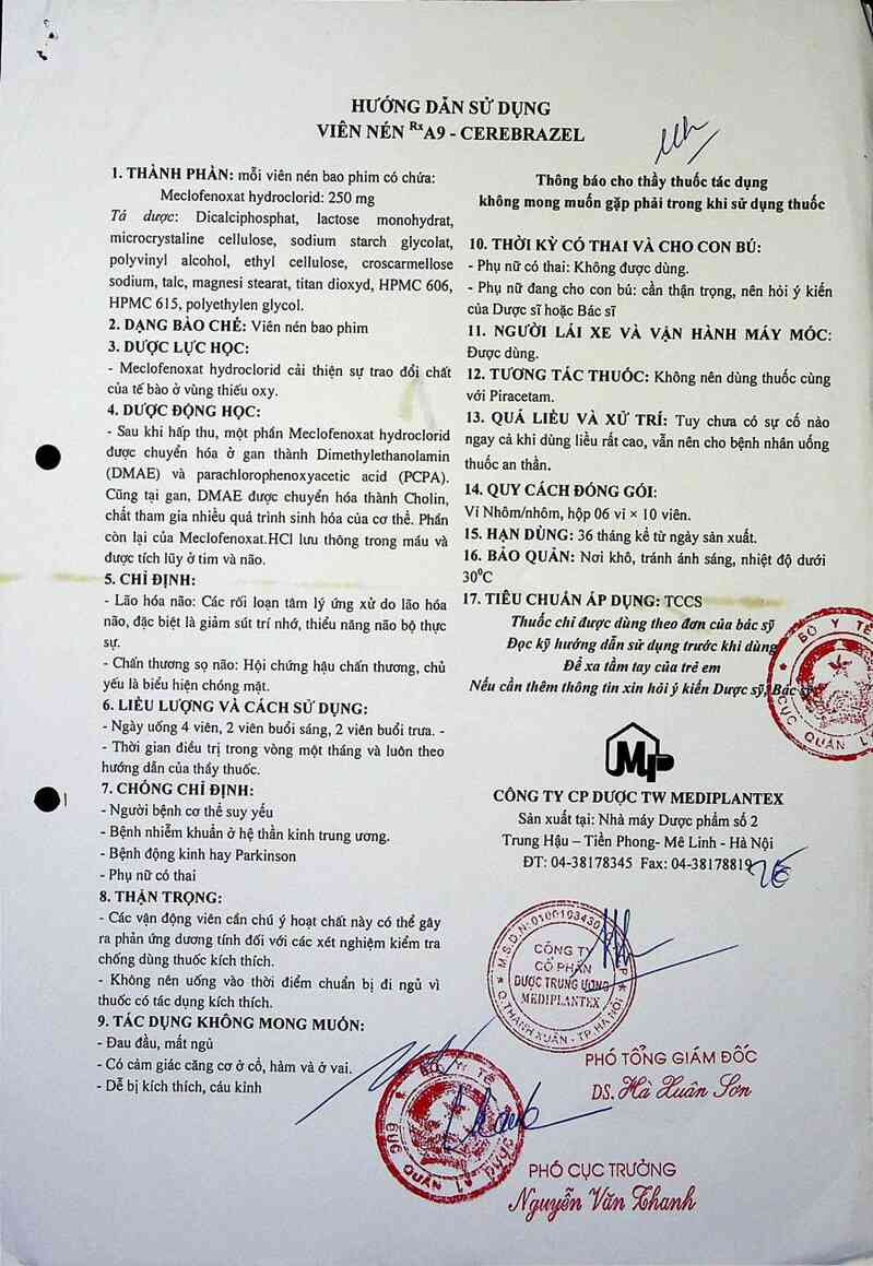 thông tin, cách dùng, giá thuốc A9 - Cerebrazel - ảnh 1