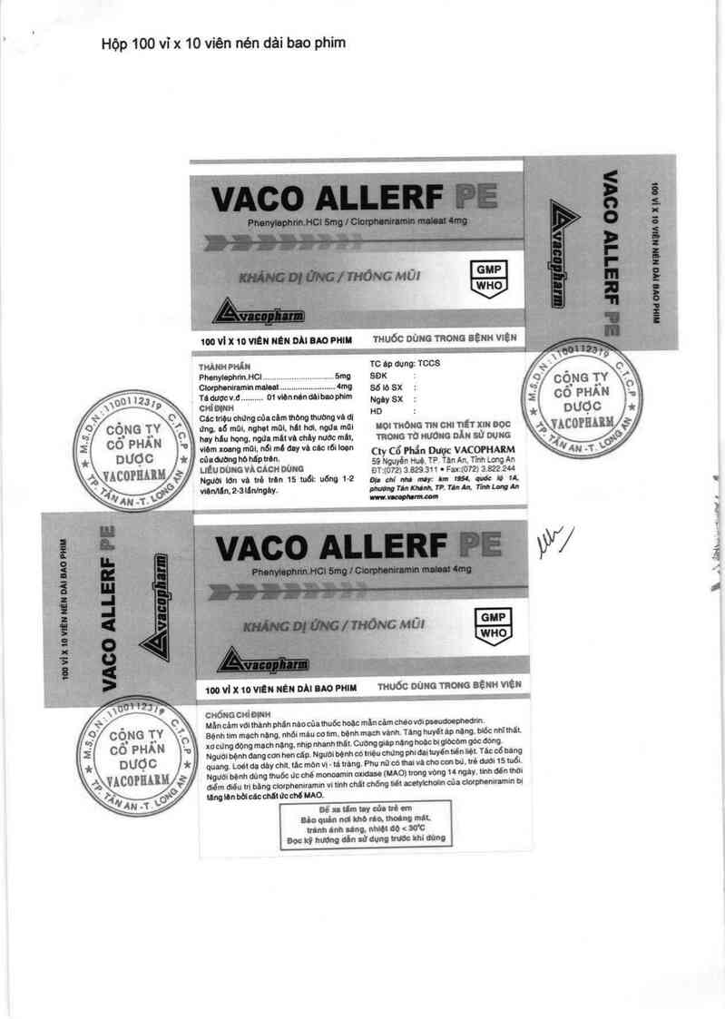 thông tin, cách dùng, giá thuốc Vaco Allerf PE - ảnh 3