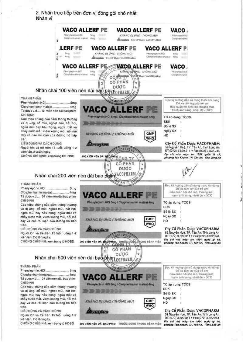 thông tin, cách dùng, giá thuốc Vaco Allerf PE - ảnh 4