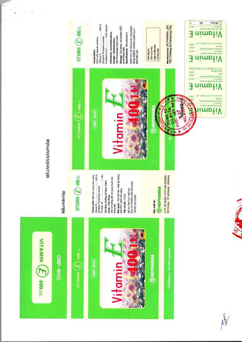 thông tin, cách dùng, giá thuốc Vitamin E 400IU - ảnh 1