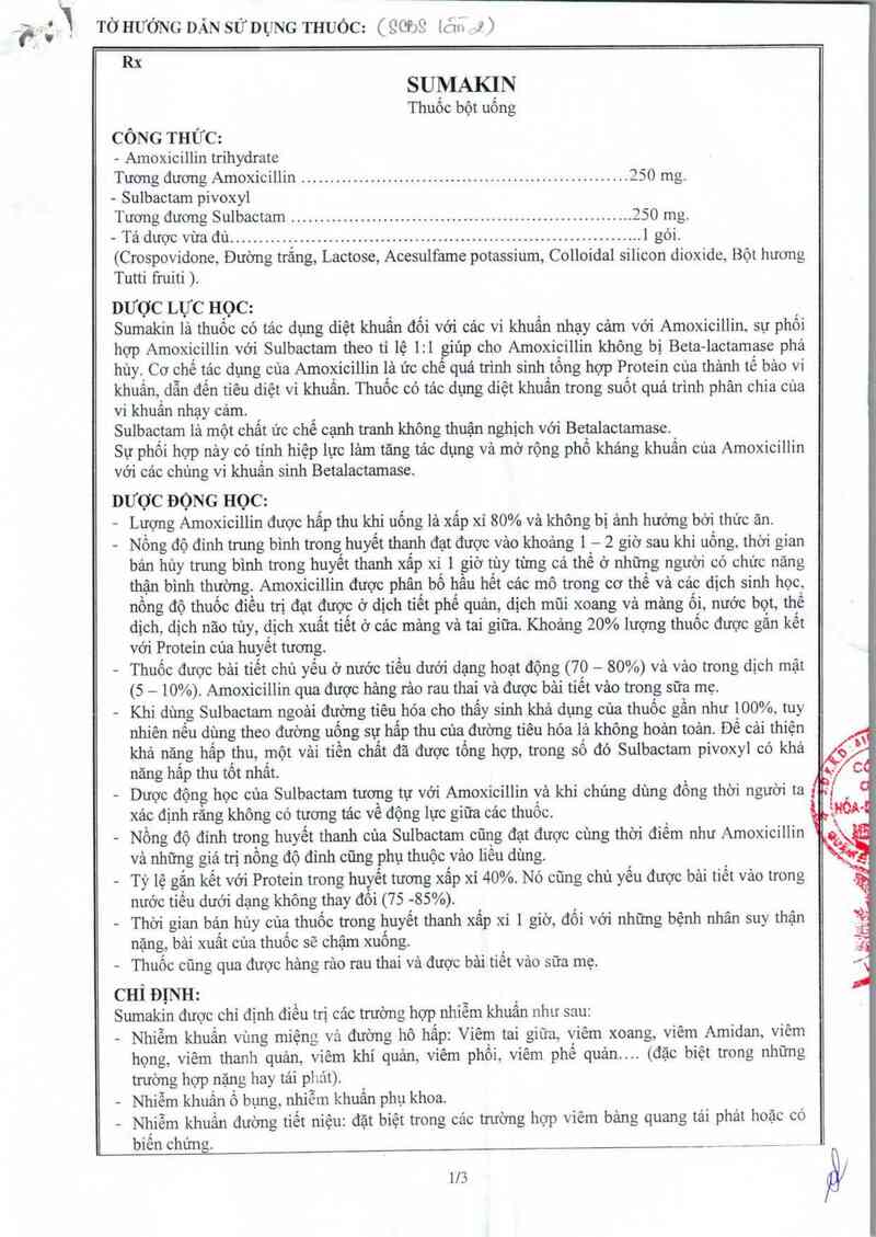 thông tin, cách dùng, giá thuốc Sumakin - ảnh 1