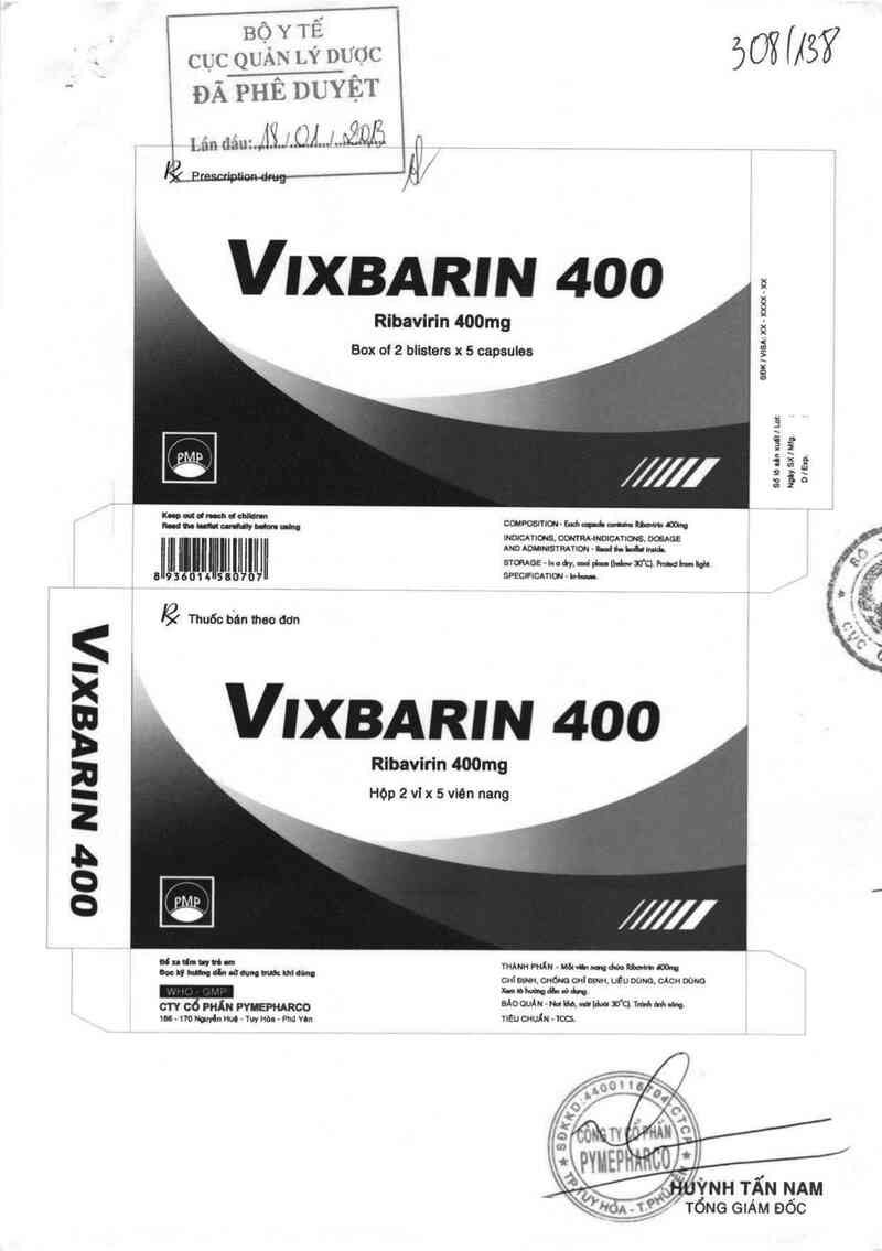 thông tin, cách dùng, giá thuốc Vixbarin 400mg - ảnh 0