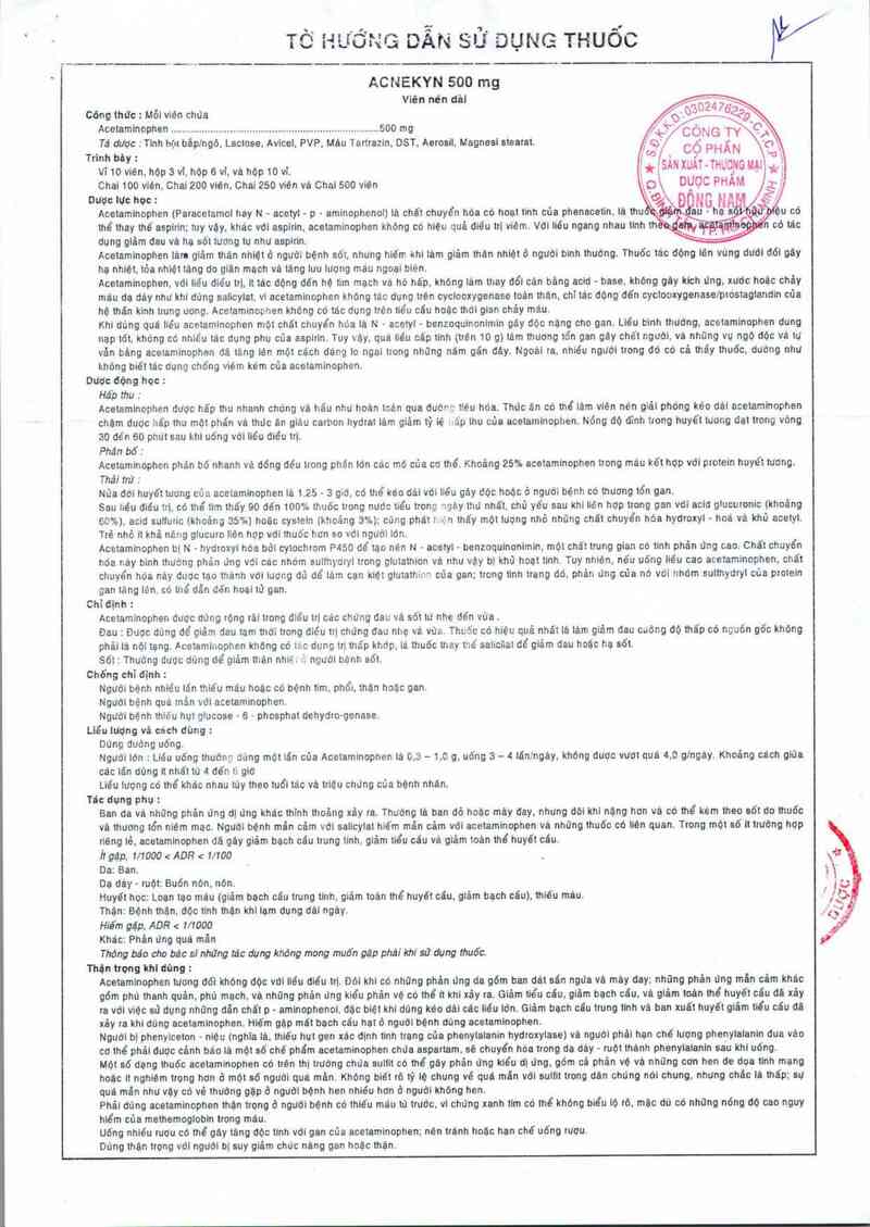 thông tin, cách dùng, giá thuốc Acnekyn 500 - ảnh 5