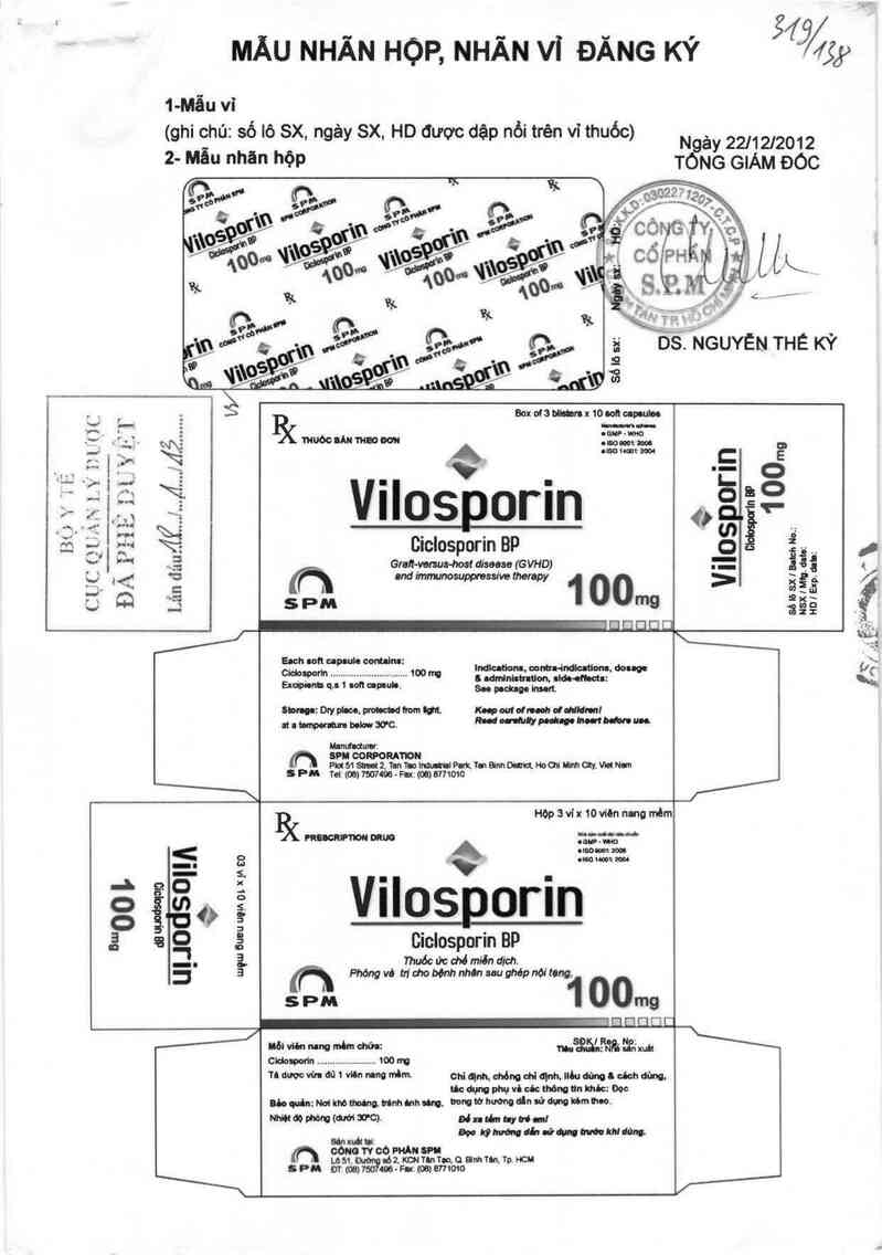 thông tin, cách dùng, giá thuốc Vilosporin 100 - ảnh 0