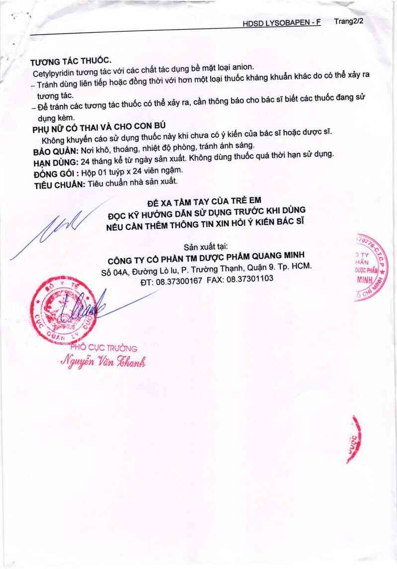 thông tin, cách dùng, giá thuốc Lysobapen-F - ảnh 2