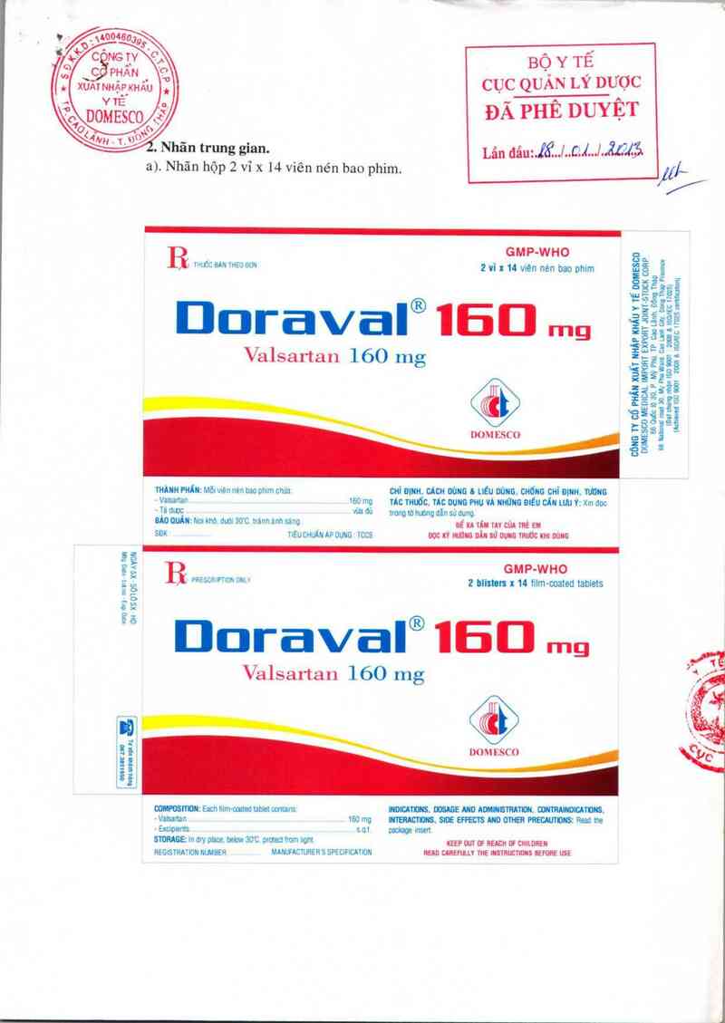 thông tin, cách dùng, giá thuốc Doraval 160 mg - ảnh 0
