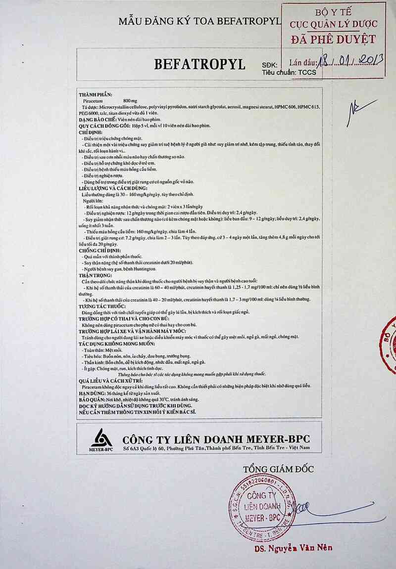 thông tin, cách dùng, giá thuốc Befatropyl - ảnh 1