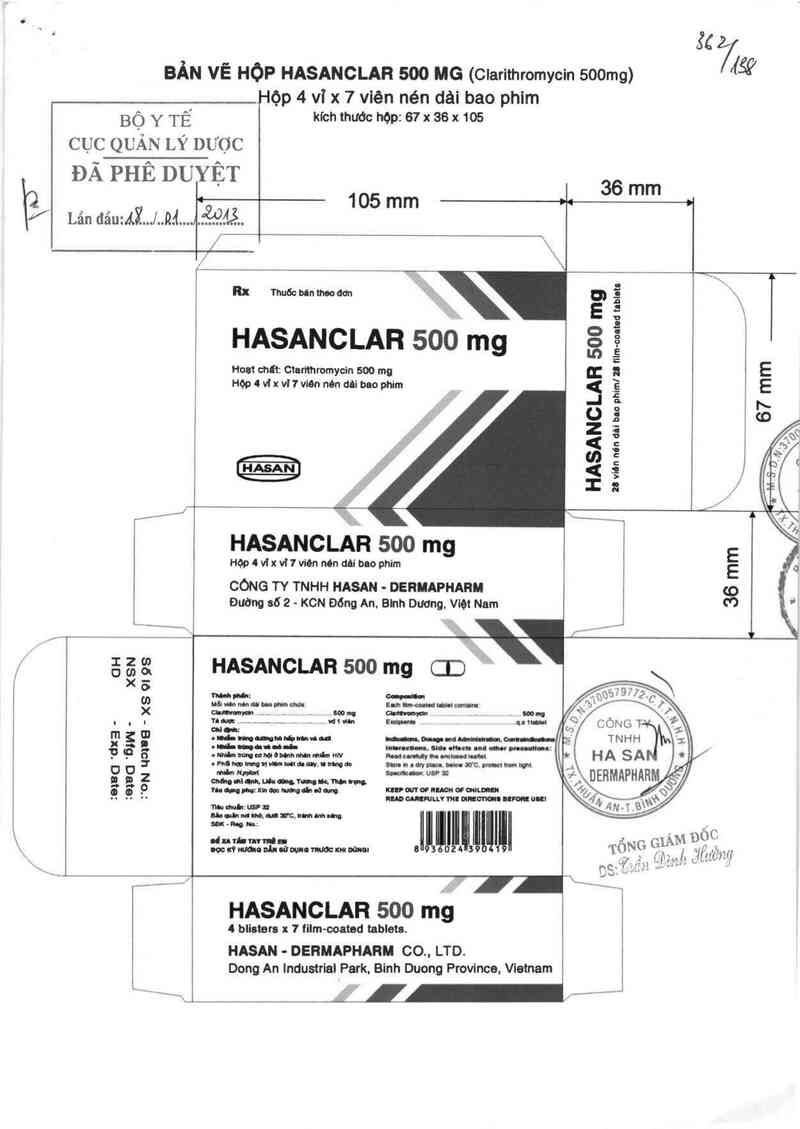 thông tin, cách dùng, giá thuốc Hasanclar 500 - ảnh 0