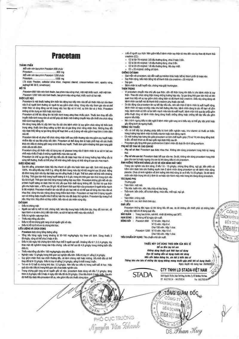 thông tin, cách dùng, giá thuốc Pracetam 1200 - ảnh 2
