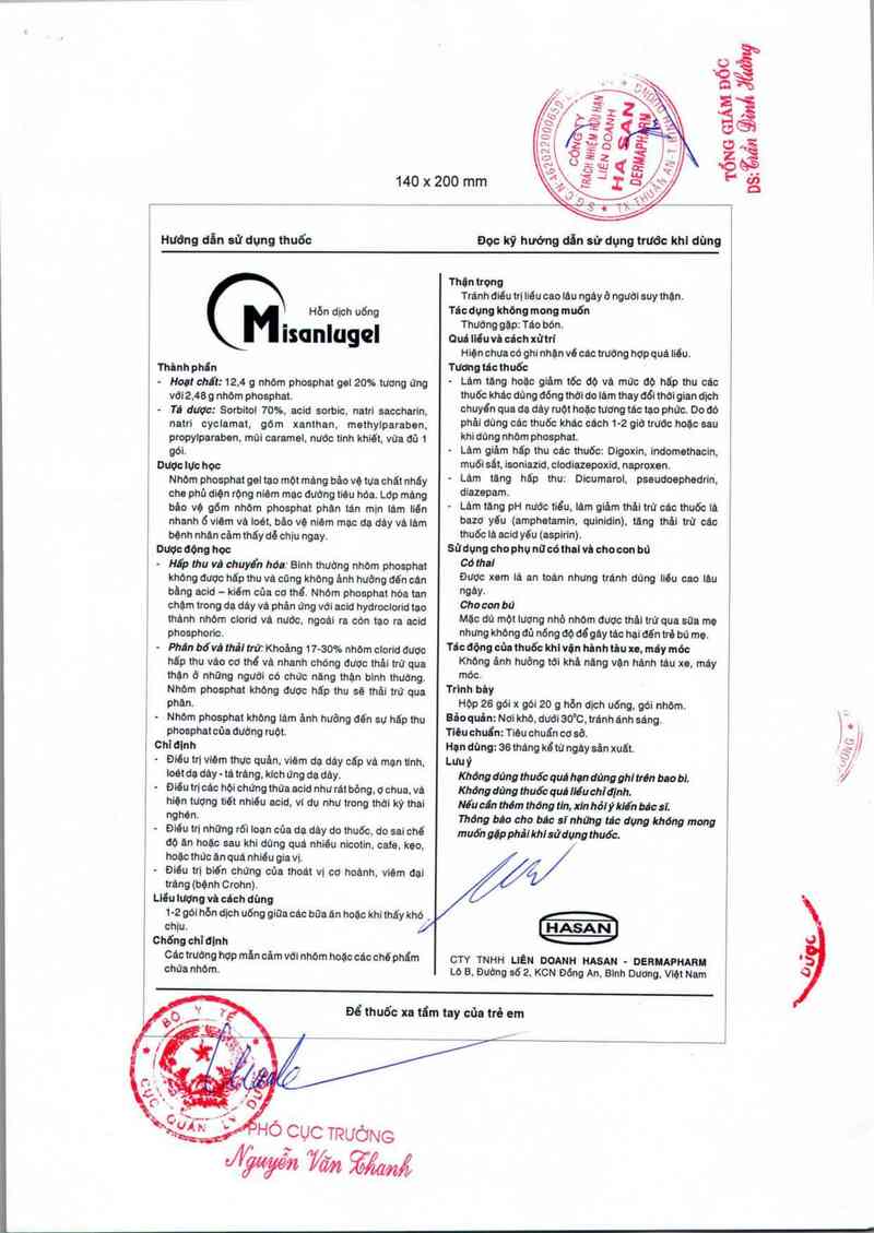 thông tin, cách dùng, giá thuốc Misanlugel - ảnh 2
