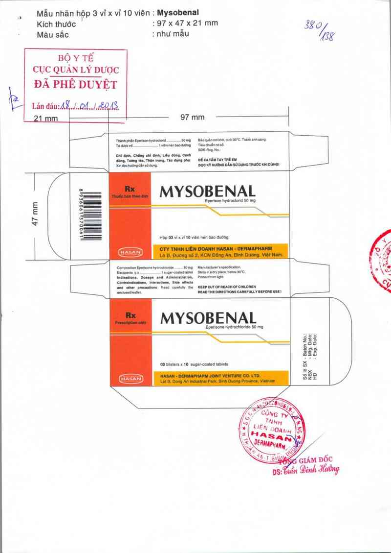 thông tin, cách dùng, giá thuốc Mysobenal - ảnh 0