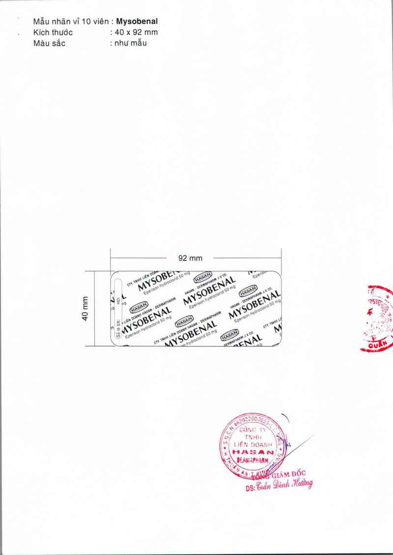 thông tin, cách dùng, giá thuốc Mysobenal - ảnh 1