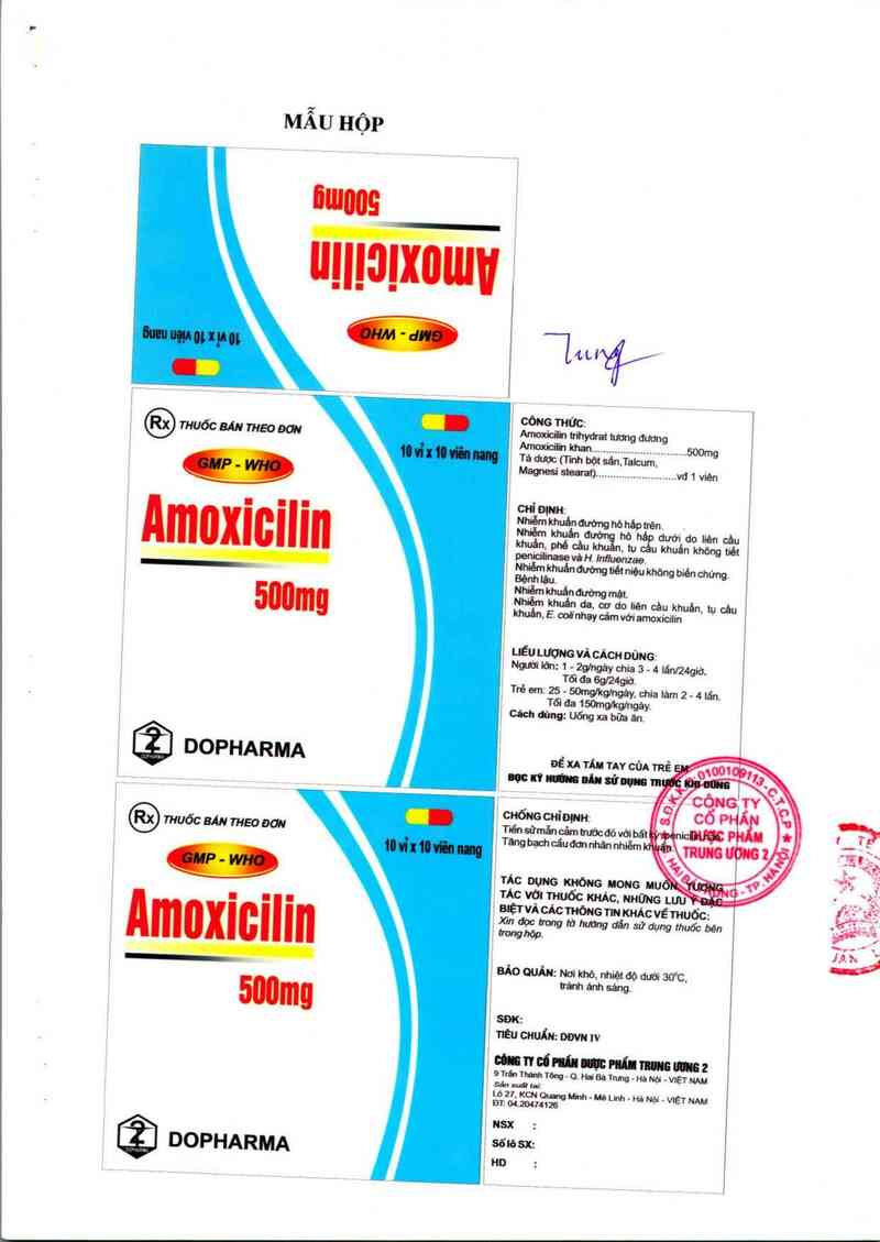 thông tin, cách dùng, giá thuốc Amoxicilin 500 - ảnh 1