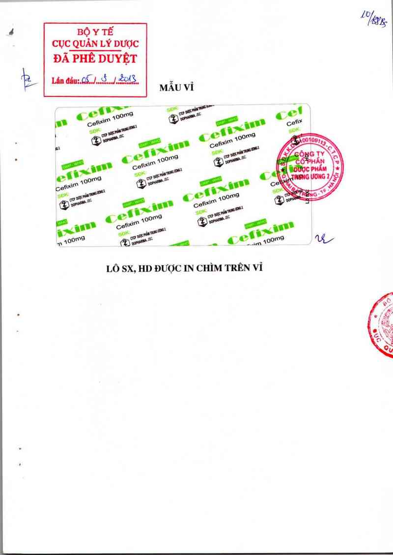 thông tin, cách dùng, giá thuốc Cefixim 100 mg - ảnh 0
