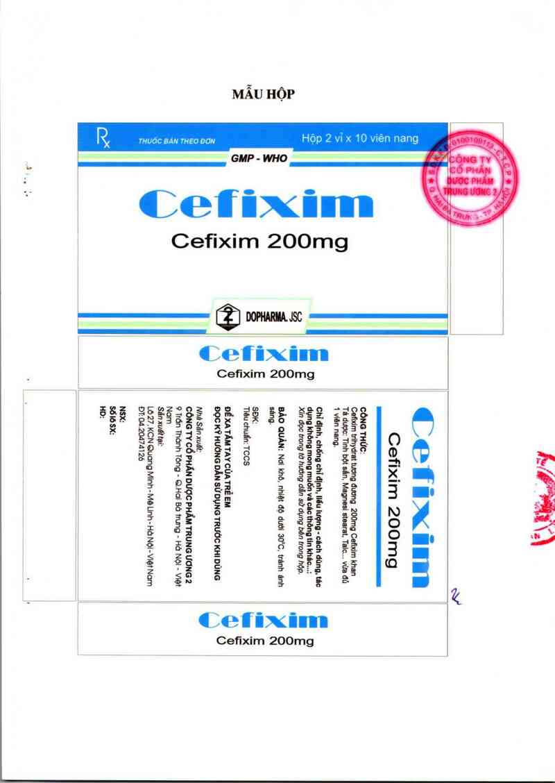 thông tin, cách dùng, giá thuốc Cefixim 200 mg - ảnh 1