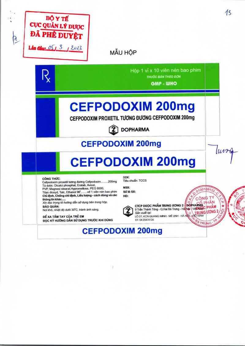 thông tin, cách dùng, giá thuốc Cefpodoxim 200 - ảnh 0