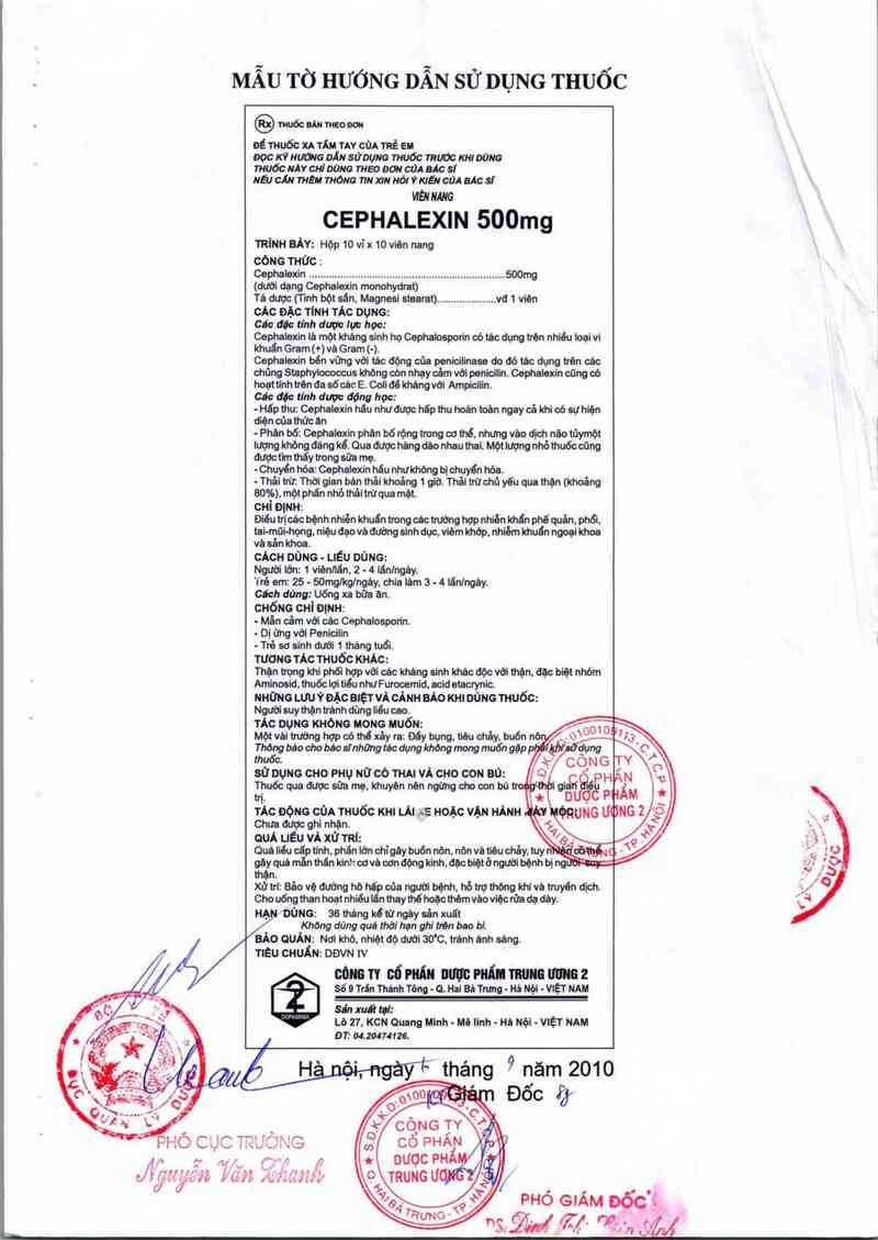 thông tin, cách dùng, giá thuốc Cephalexin 500 mg - ảnh 2