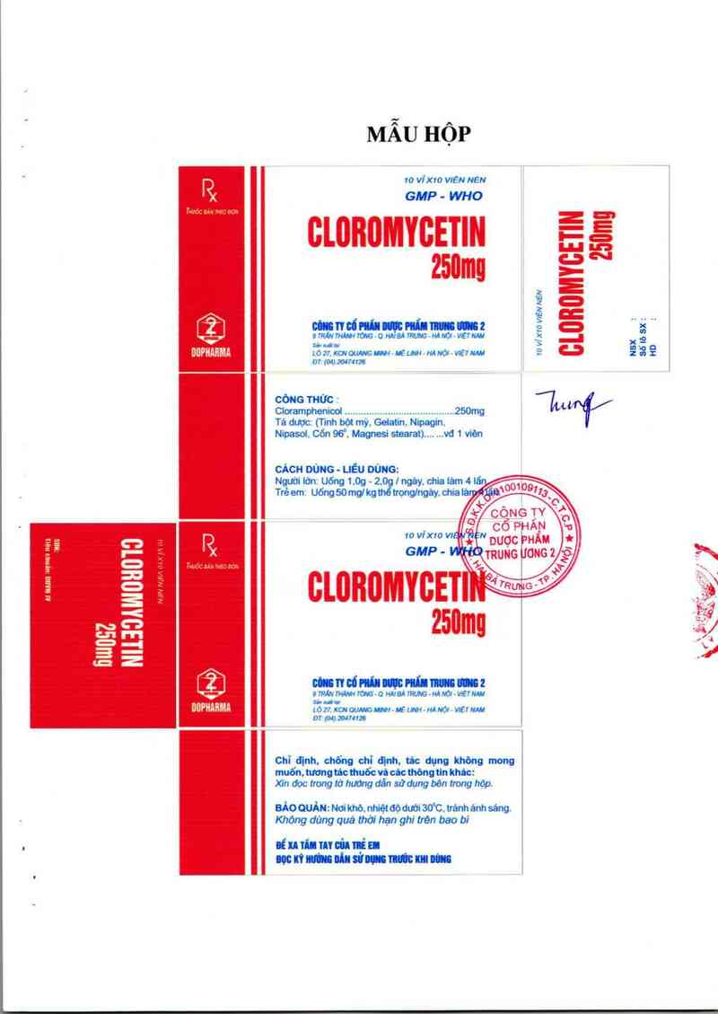 thông tin, cách dùng, giá thuốc Cloromycetin - ảnh 2