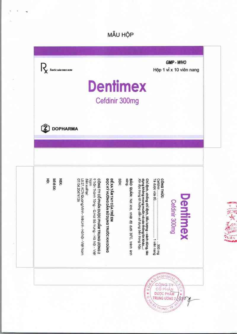 thông tin, cách dùng, giá thuốc Dentimex - ảnh 1