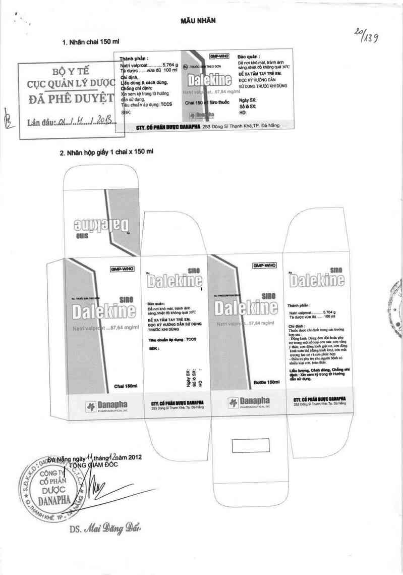 thông tin, cách dùng, giá thuốc Dalekine - ảnh 0