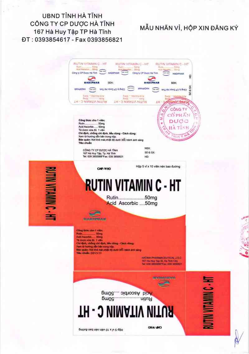 thông tin, cách dùng, giá thuốc Rutin Vitamin C - HT - ảnh 2