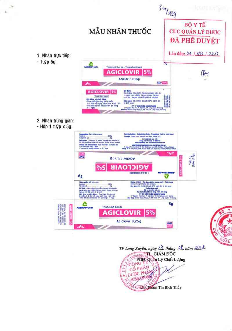 thông tin, cách dùng, giá thuốc Agiclovir 5% - ảnh 0