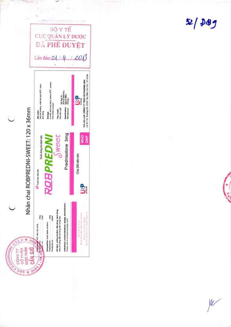 thông tin, cách dùng, giá thuốc Robpredni sweet - ảnh 0