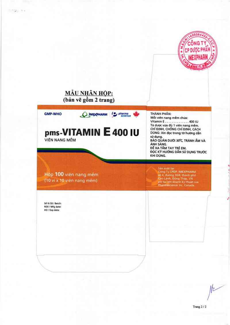 thông tin, cách dùng, giá thuốc pms - vitamin E 400 IU - ảnh 3