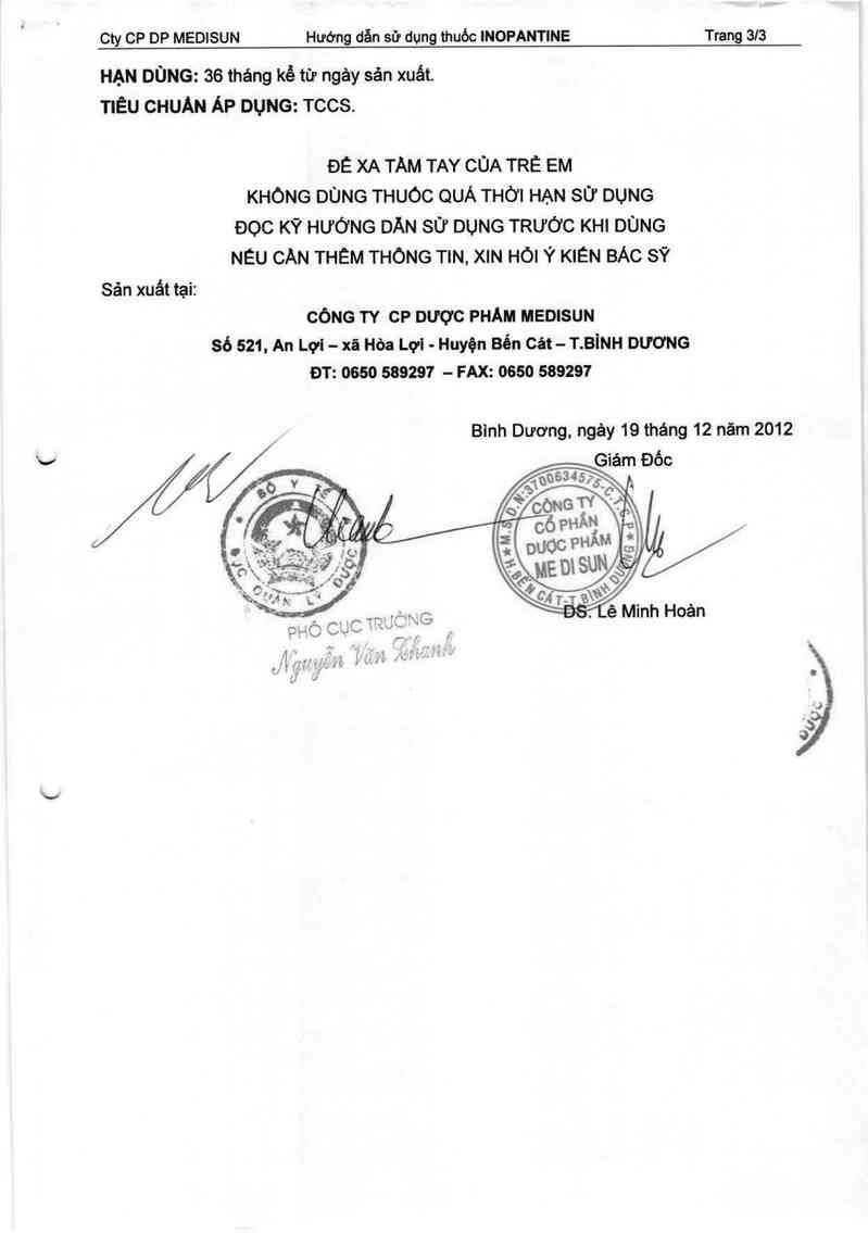 thông tin, cách dùng, giá thuốc Inopantine - ảnh 3