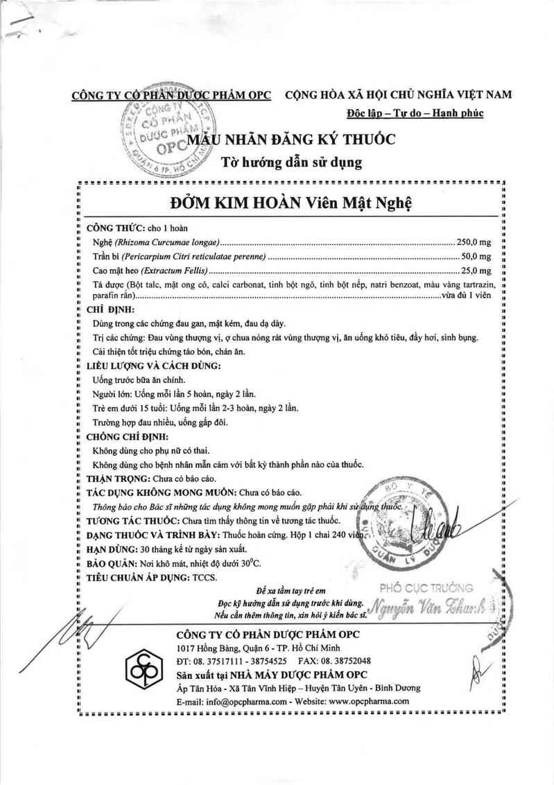 thông tin, cách dùng, giá thuốc Đởm kim hoàn viên mật nghệ - ảnh 1