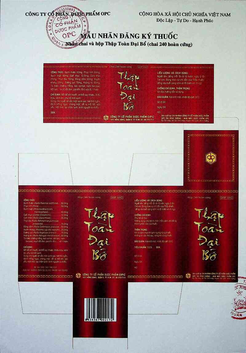 thông tin, cách dùng, giá thuốc Thập toàn đại bổ - ảnh 2
