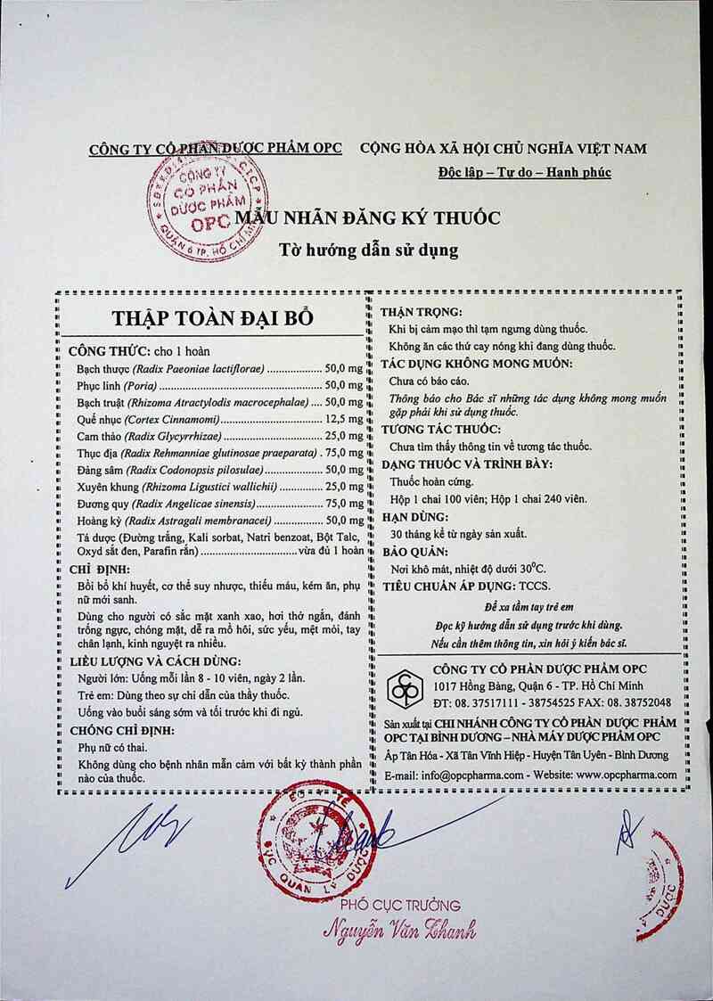thông tin, cách dùng, giá thuốc Thập toàn đại bổ - ảnh 3