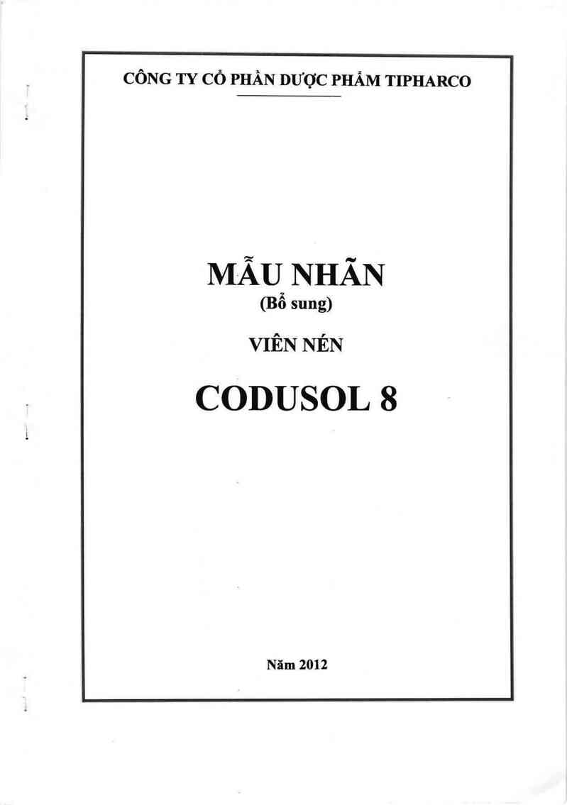 thông tin, cách dùng, giá thuốc Codusol 8 - ảnh 1