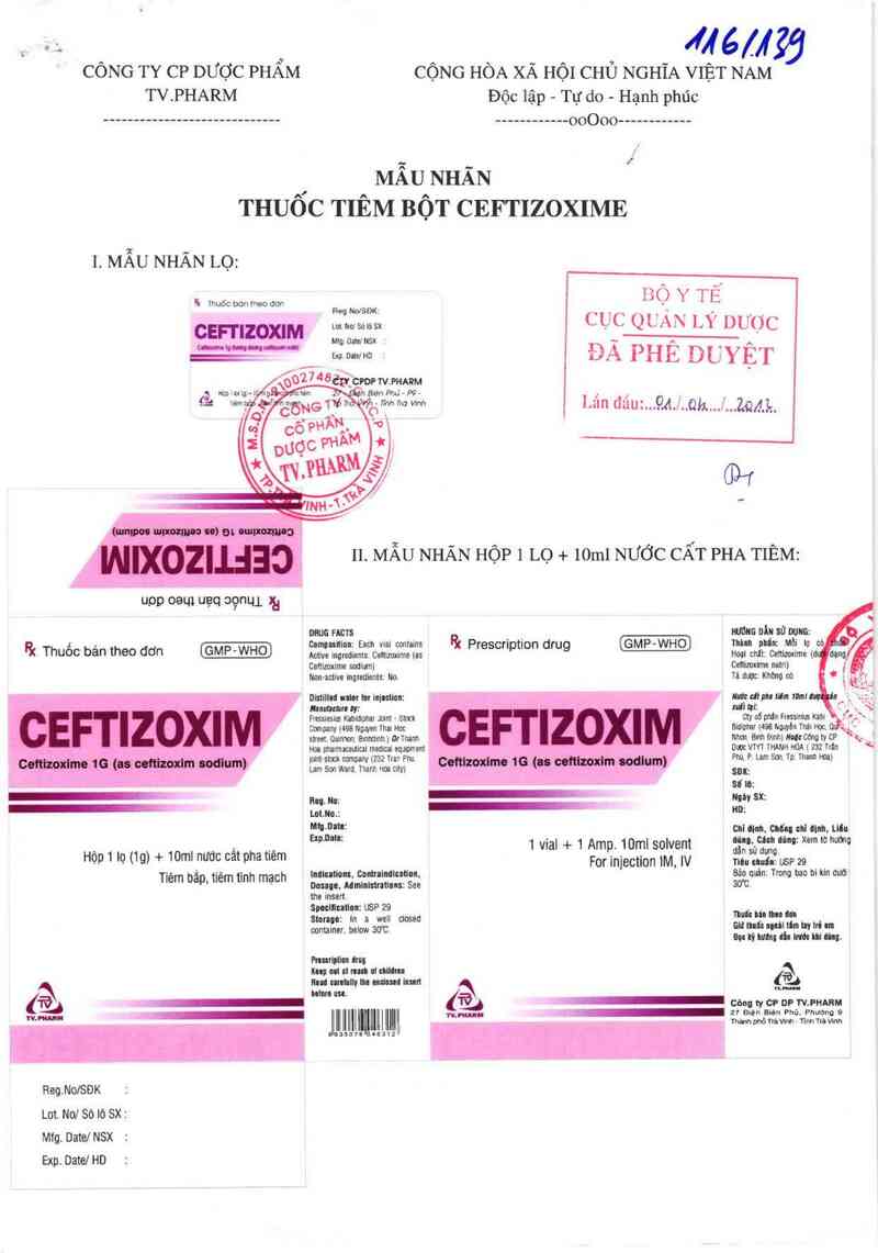 thông tin, cách dùng, giá thuốc Ceftizoxim - ảnh 0