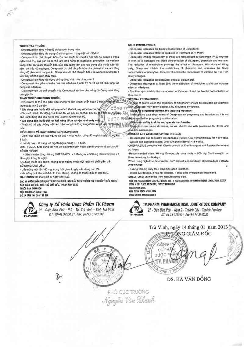 thông tin, cách dùng, giá thuốc Omeprazol 40mg - ảnh 5