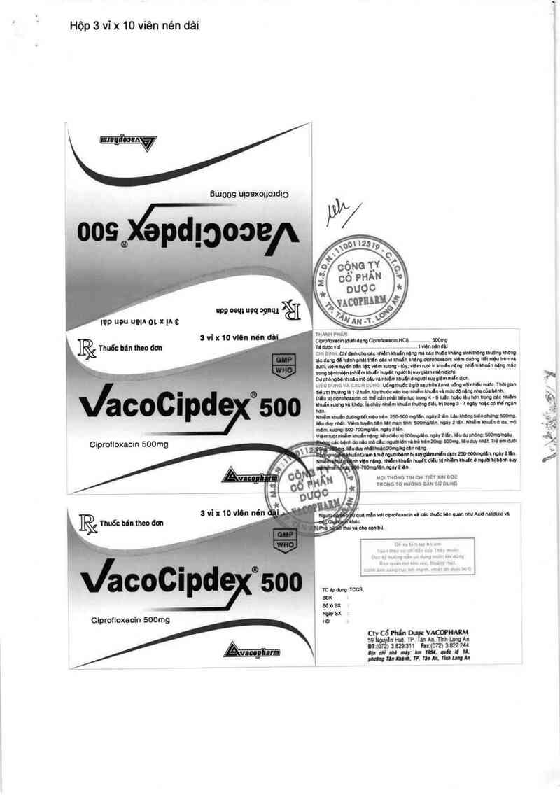 thông tin, cách dùng, giá thuốc Vacocipdex 500 - ảnh 1